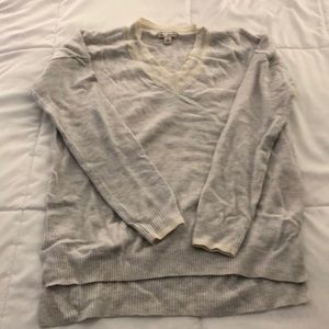 Light gray v-neck sweater
